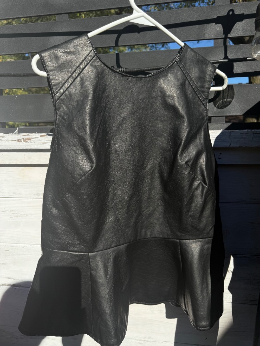 Faux Leather Peplum Top Black Evening Wear